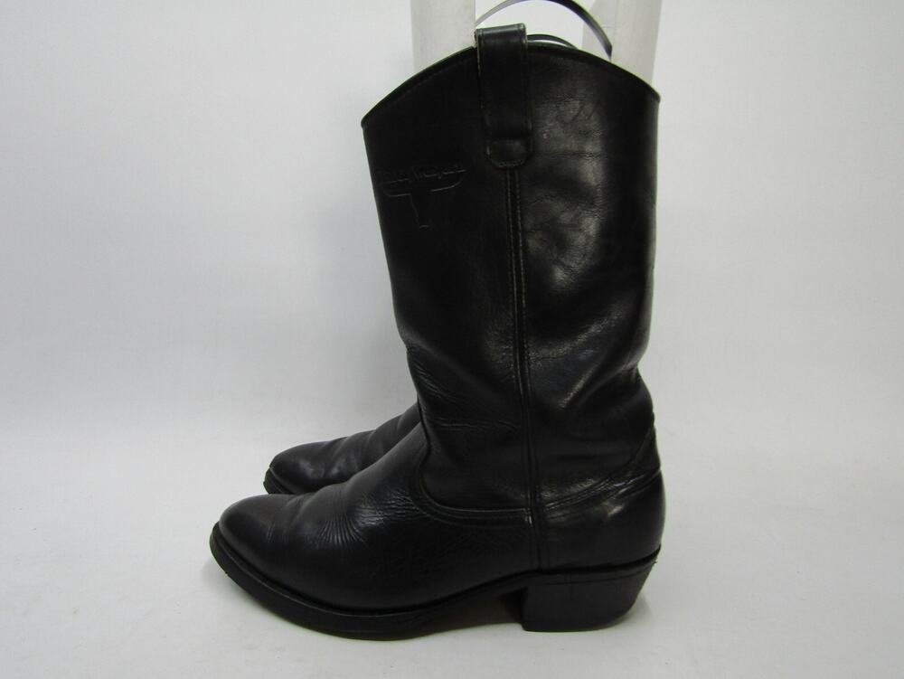 Mason Mens Size 9 EE Black Leather Western Cowboy Boots